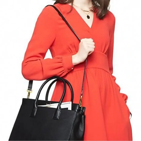 Kate Spade Black Cameron Street Candace handbag with striped strap & tassel - Picture 15 of 15